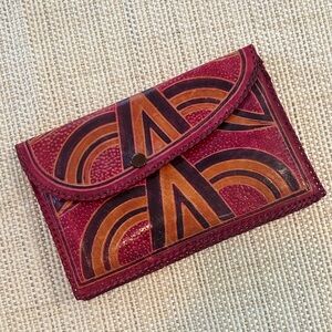 Artistic Design Multicolor Leather Clutch Wallet